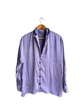 Wilfred Freeform Satin Shirt XS Lilac Purple Relaxed Button Up Blouse